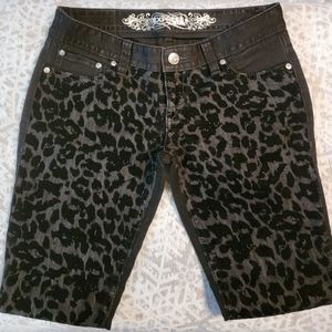 EXPRESS JEAN LEGGING BLACK LEOPARD ANIMAL PRINT WOMEN'S SIZE 6